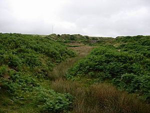 Earthworks in a valley - geograph.org.uk - 222343