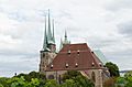 Erfurt, Severikirche vom Petersberg gesehen-002