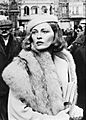 Faye Dunaway on the set of Voyage of the Damned, 1975