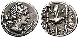 Flaccus imperator denarius