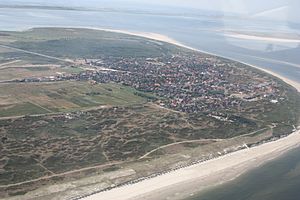Aerial view of Langeoog from the north