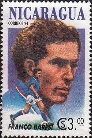 Franco Baresi 1994 stamp of Nicaragua