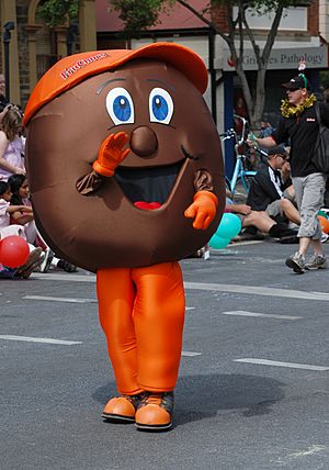 A person dressed as a FruChoc