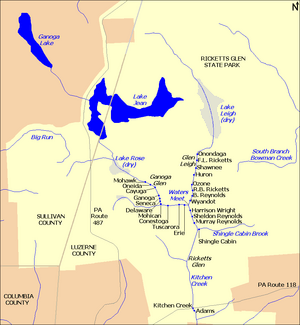 Ganoga Lake Map