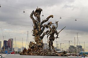 Greenwich, The Tide, Hydra and Kali sculpture (1)