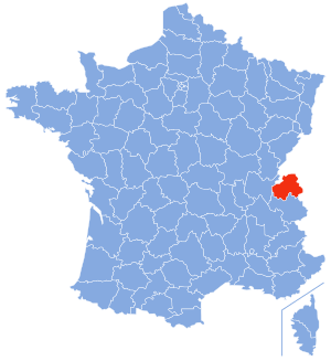 Location of Haute-Savoie in France