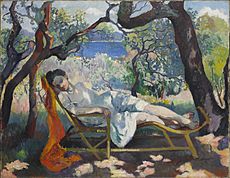 Henri Manguin, 1905, La Sieste (Le repos, Jeanne), oil on canvas, 88.9 x 116.84 cm, Villa Flora, Winterthur