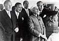 Hermann Josef Abs - mit Adenauer und Nehru 1956