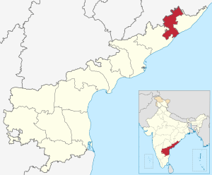 Location of Vizianagaram district in Andhra Pradesh