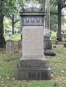 Gravesite of Justice Joseph Bradley at Mount Pleasant Cemetery in Newark, New Jersey