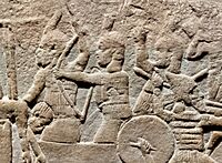 Kushite soldiers of Taharqa fighting the Assyrians