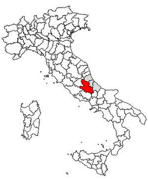 Location of Province of L'Aquila