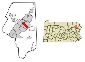 Location of Olyphant in Lackawanna County, Pennsylvania