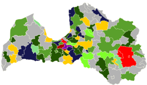 Latvia local election 2017 result map