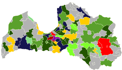Latvia local election 2017 result map