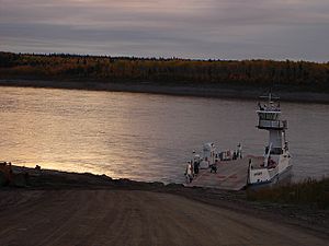 Liard River ferry Lafferty