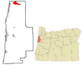Lincoln County Oregon Incorporated and Unincorporated areas Rose Lodge Highlighted