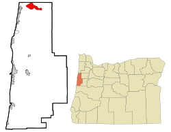 Location of Rose Lodge, Oregon