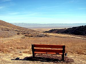 Mano Seca bench at Selby Campground, Carrizo Plain National Monument
