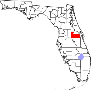 Map of Florida highlighting Orange County