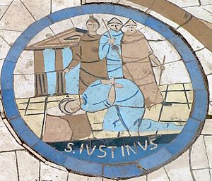 Mosaic of St. Justin Martyr, Mount of the Beatitudes