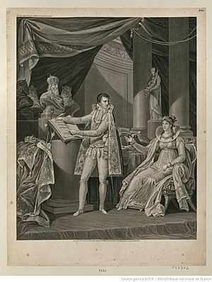 Napoléon Bonaparte présentant le code civil à l'impératrice Joséphine