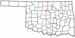Location of Marshall, Oklahoma