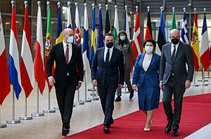 PM of Ukraine, Georgia and Moldova met with President of the European Council Charles Michel Img-2503