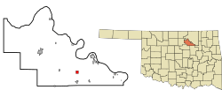 Location of Hallett, Oklahoma