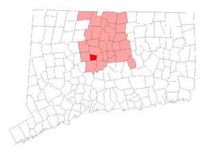 Location in Hartford County, Connecticut