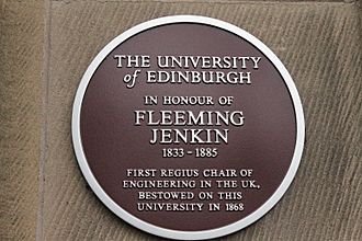 Plaque to Fleeming Jenkin, King's Buildings, Edinburgh