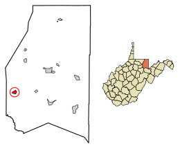 Location of Newburg in Preston County, West Virginia.