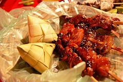 Puso and BBQ Feast - Chicken Skin, Pork Belly, Chicken Liver and Intestines.jpg