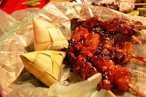 Puso and BBQ Feast - Chicken Skin, Pork Belly, Chicken Liver and Intestines