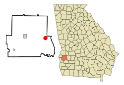 Location in Randolph County and the state of Georgia