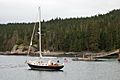 Sailing yacht anchored in Duck Harbor Maine July 2012