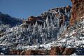 Slide Rock State Park in snow
