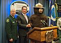 Smokey with Thomas Tidwell, Chief of the United States Forest Service, and Arnold Schwarzenegger
