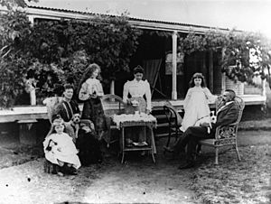 StateLibQld 1 137422 Tea party in the garden, possibly at Nanango, 1900-1910