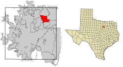 Location of Colleyville in Tarrant County, Texas
