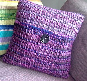 Tunisian crochet pillow