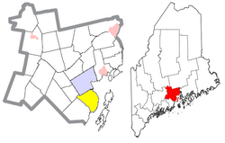 Location of Northport (in yellow) in Waldo County and the state of Maine