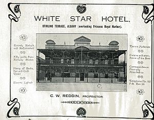 White Star Hotel advert in Alluring Albany 1912