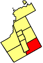 Map showing Markham's location in York Region