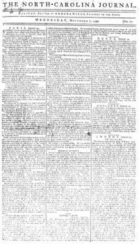 1792 North Carolina Journal Nov7