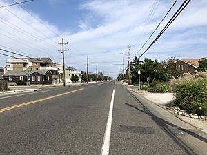 2018-10-04 13 20 30 View north along Ocean County Route 607 (Bay Avenue) between Kentford Avenue and Jeffries Avenue in Beach Haven, Ocean County, New Jersey