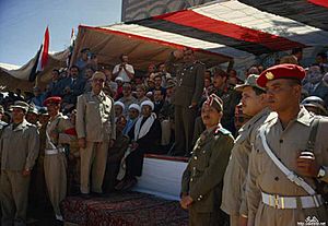 Abdullah al-Sallal in a military display March 1963