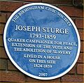 Blue plaque Joseph Sturge