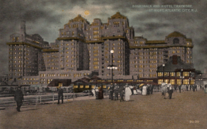 Boardwalk and Hotel Traymore, Atlantic City, New Jersey
