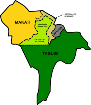 Bonifacio Global City contested between Taguig and Makati
